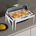 thumbnail image 1 of Roll Top Chafing Dish For Commercial Catering, Buffets, Hotels, Rectangular Buffet Set, Chafing Server Set, 1 of 24
