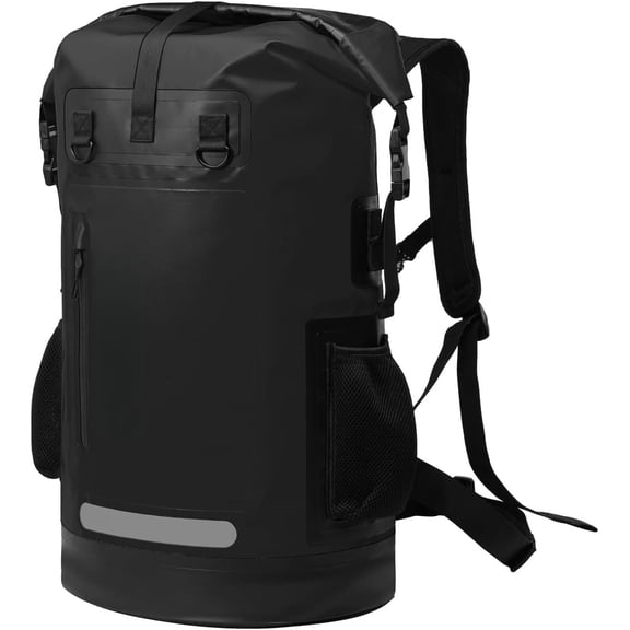 Roll Top Kayak Dry Backpack, Floating Outdoor Dry Sack Boating Sailing Canoeing Rafting Fishing Camping 35L Black