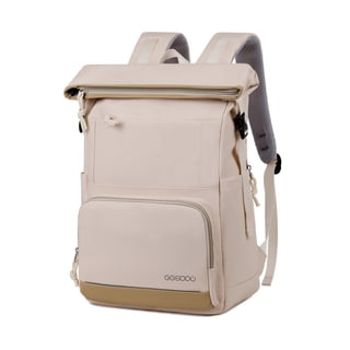 Roll Top Laptop Backpack, Water Resistant Business Daypack Fits 15.6 Inch Laptop with Front Reflective Strip for Daily Travel