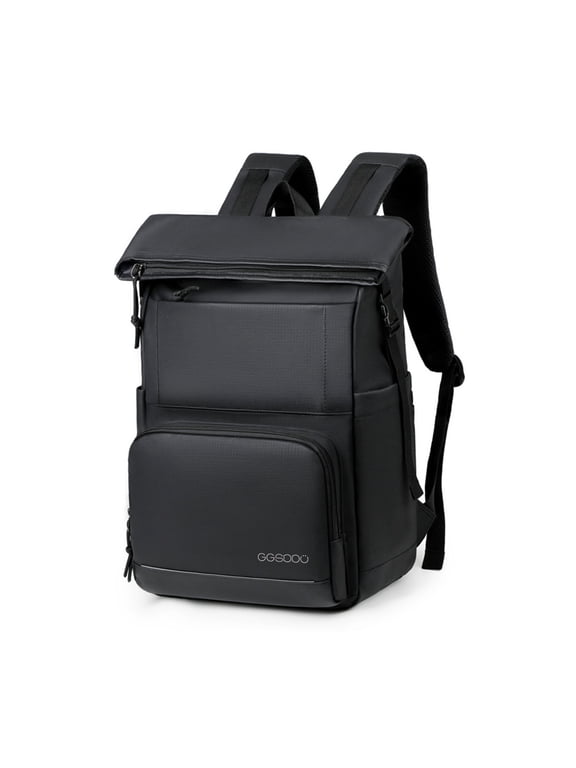 Roll Top Laptop Backpack, Water Resistant Business Daypack with Front Reflective Strip for Daily Trave