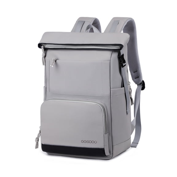 Roll Top Laptop Backpack, Water Resistant Business Daypack with Front Reflective Strip for Daily Trave