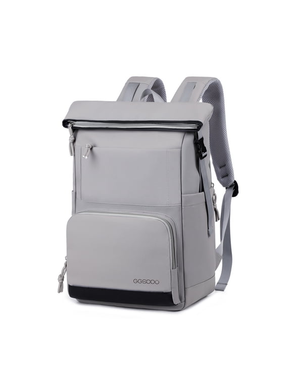Roll Top Laptop Backpack, Water Resistant Business Daypack with Front Reflective Strip for Daily Trave