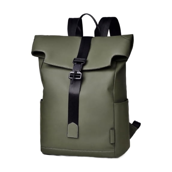 Roll-Top Magnetic Backpack for Men, Urban Commute & Business Travel Rucksack, Water-Resistant Laptop Bag with Side Pockets, Large Capacity Daypack for Work or Weekend Getaway, 1Pack (16.5" x 11.8") A