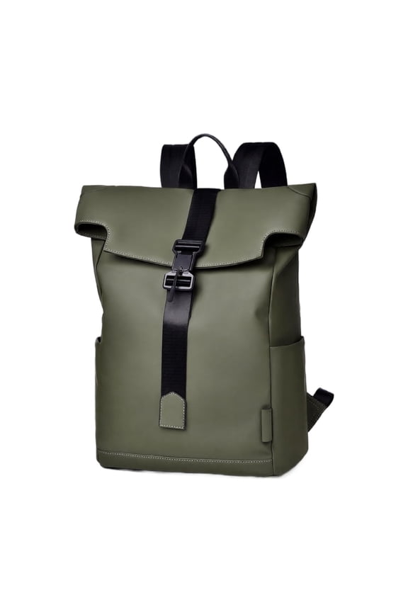 Roll-Top Magnetic Backpack for Men, Urban Commute & Business Travel Rucksack, Water-Resistant Laptop Bag with Side Pockets, Large Capacity Daypack for Work or Weekend Getaway, 1Pack (16.5" x 11.8") A