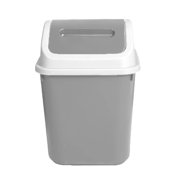 Rectangular Commercial Office Wastebasket,7.28x7.28x12.8"Plastic Rectangular Garbage Bin, Small Trash Can Wastebasket Garbage Can Container Bins for Bathrooms, Kitchens, Offices, Dorms, Grey