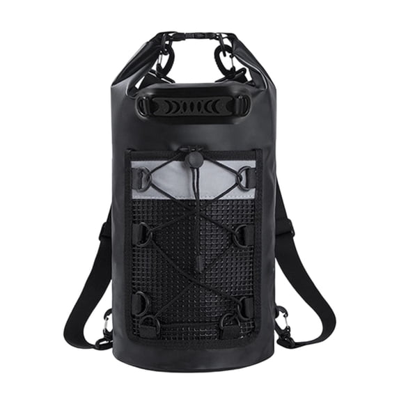 Roll Top Waterproof Dry Bag Backpack Black Outdoor Floating Storage Pack for Beach Kayak Hiking Camping