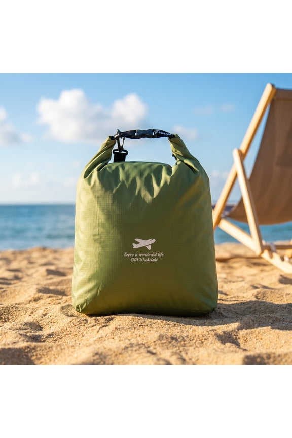 Roll-Top Waterproof Dry Bag, Floating Reusable Swim Storage Pouch, Portable Beach Dry Sack for Travel Swimming Kayaking Boating Fishing Camping Float Trip, Green, 16.34 Inch by XSAOP