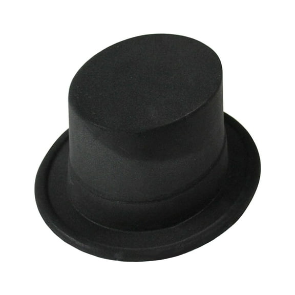 Roll Trim Top Hat for Female Male Stage Performances Gentleman Hat Theme Party Masquerades Dress Up Headwear Nonwoven Hat