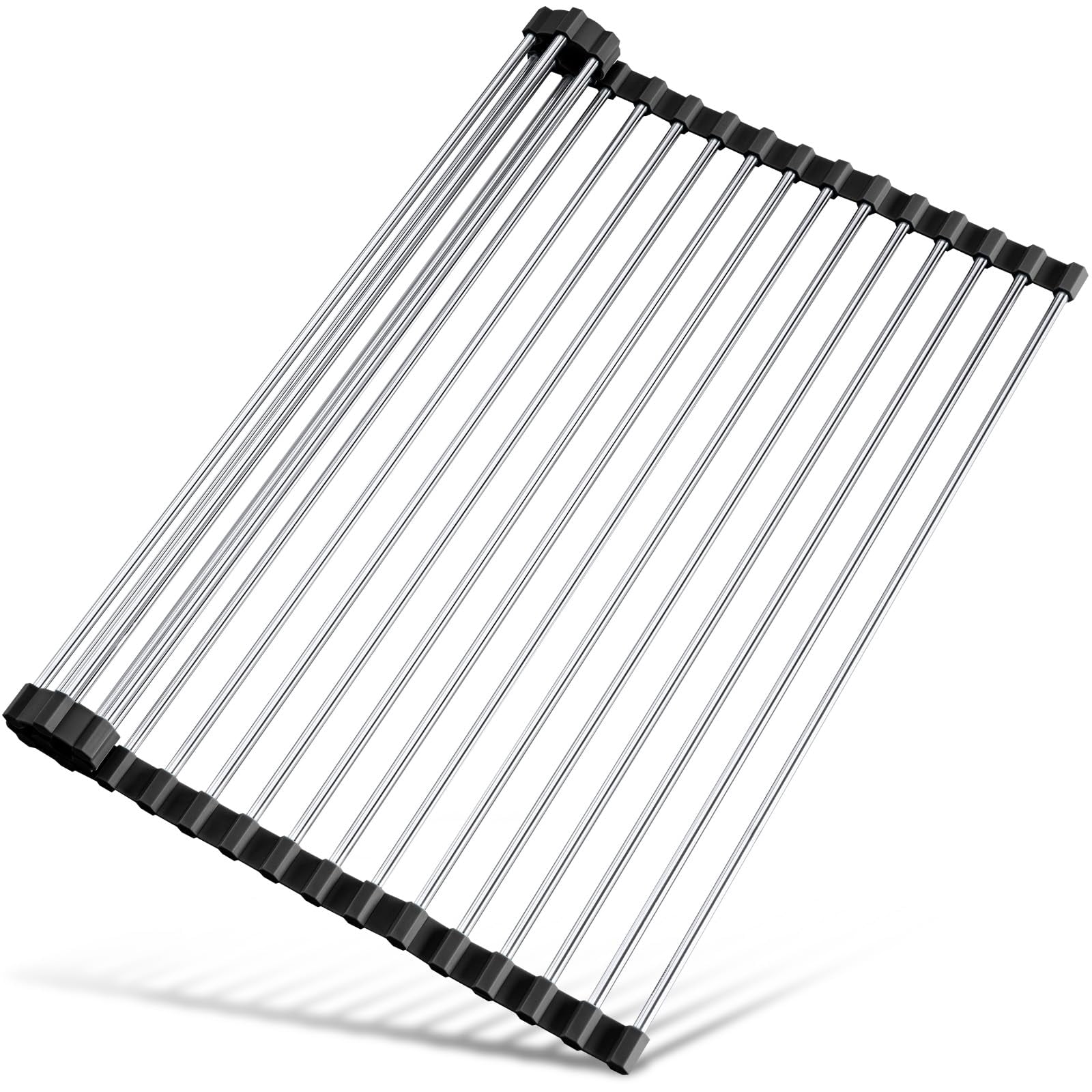 Metal Racking Rolls Roll Up Dish Drying Rack Over Sink, Steel, Heat‑Resistant Foldable ...