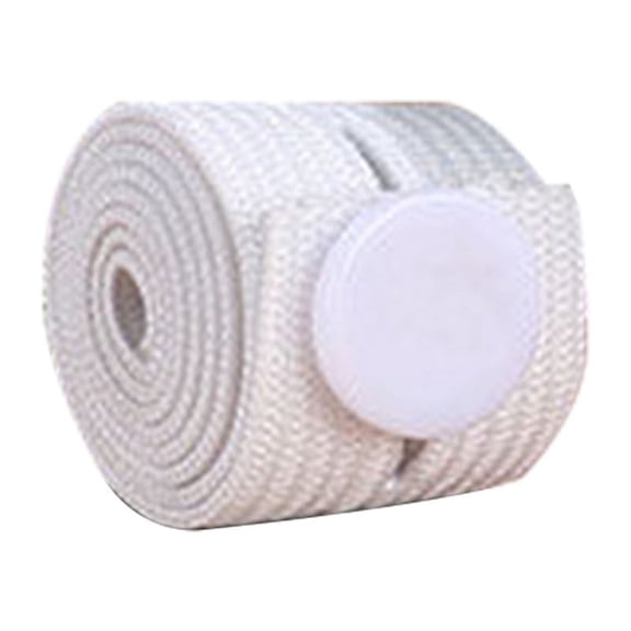 Roll-Up Elastic Clothing Storage Belt with Adjustable Button Holes, 12.6" to 23.6" Length for Wardrobe Drawer & Luggage Space Organization, White