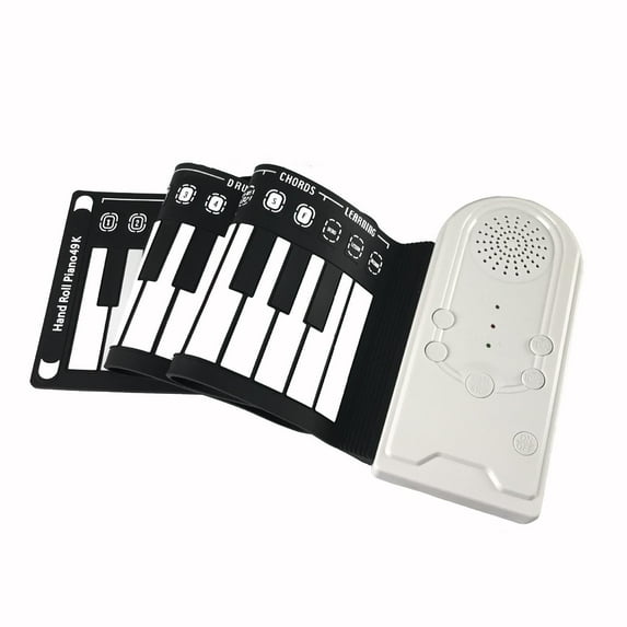 Roll Up Electronic Piano Keyboard 49 Keys Portable Foldable Music Keyboard with 16 Tones 10 Rhythms for Beginners Travel Practice