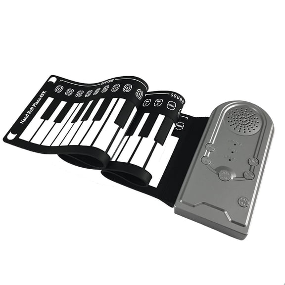 Roll Up Electronic Piano Keyboard 49 Keys Portable Foldable Music Keyboard with 16 Tones 10 Rhythms for Beginners Travel Practice