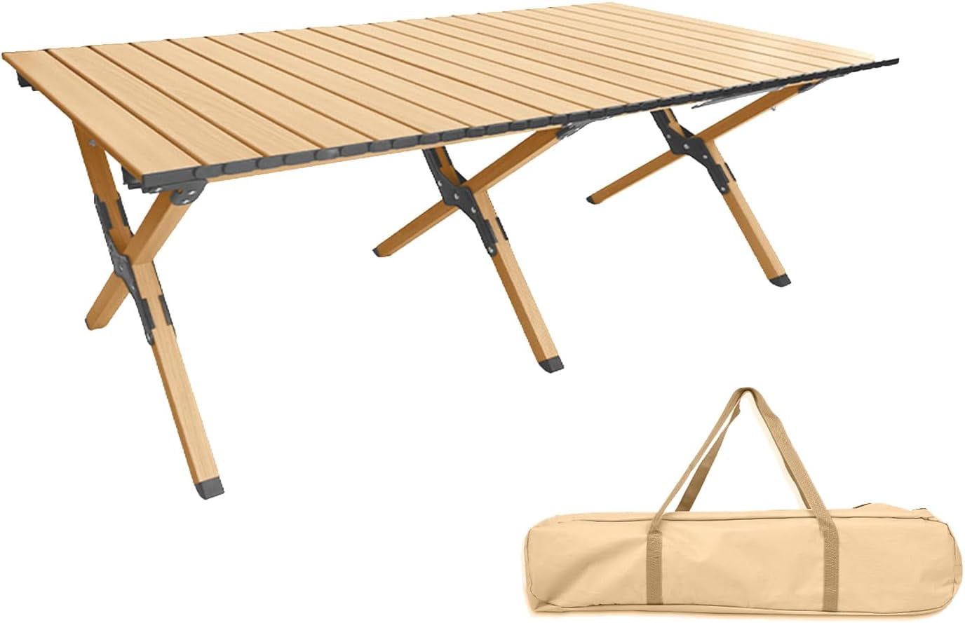 Roll-Up Folding Table with Carry Bag, Portable Aluminum Picnic Table ...