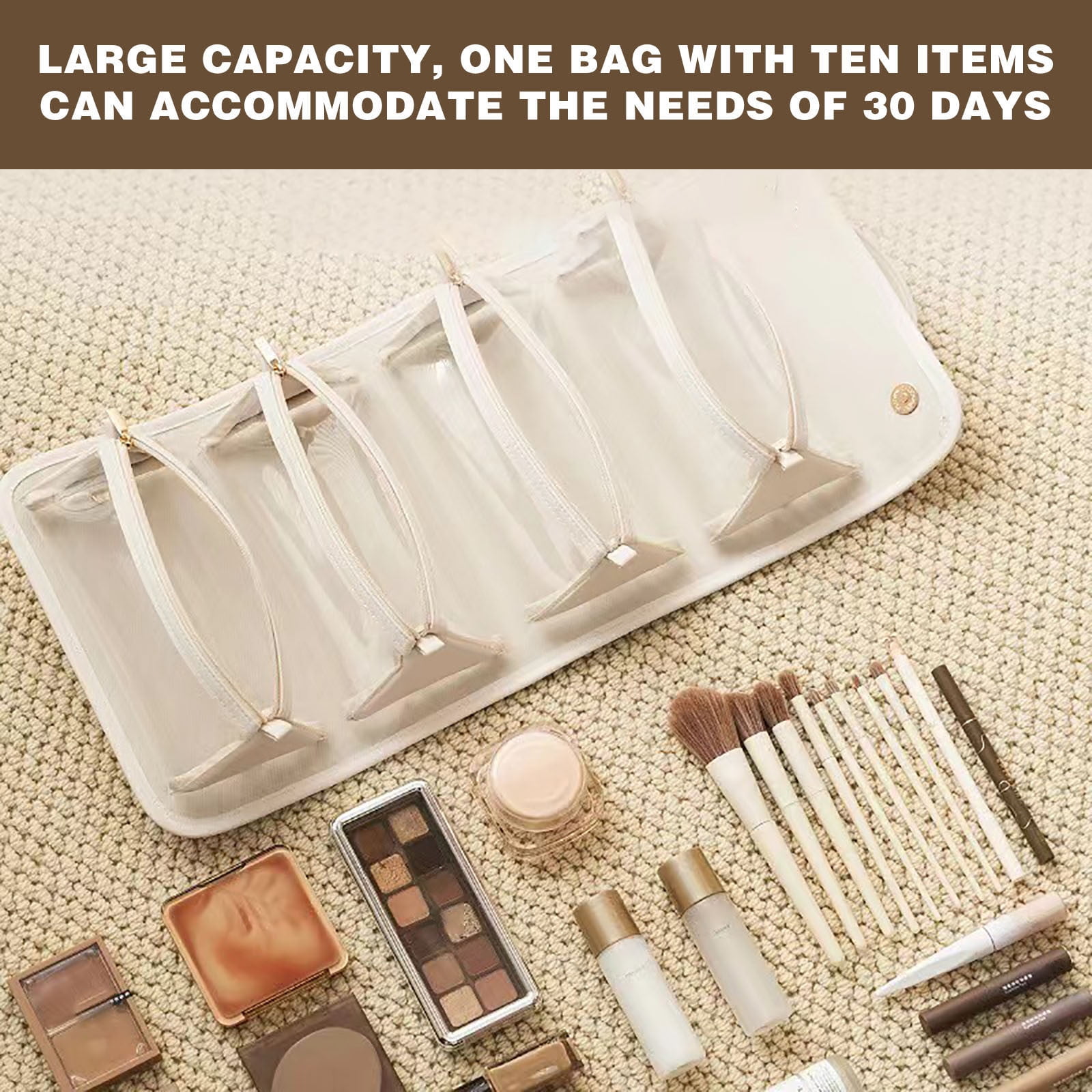 Roll Up Makeup Bag,Travel Toiletry Bag for Women Liberia Ubuy