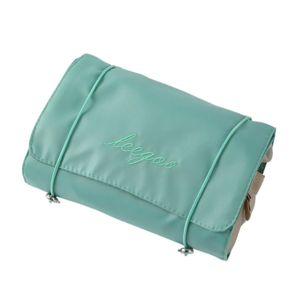Roll Up Makeup Hanging Bag Folding Travel Toiletry Bag with 4 Compartments Detachable Cosmetic Organizer Bag for Women Men Travel Party School Green Walmart Business Supplies