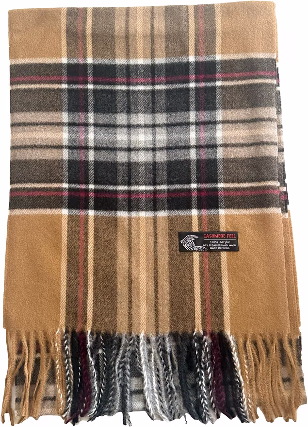 Plaid Tartan Checker Pattern Winter Scarf for Men Women Soft Lightweight Unisex Warm Short Winter Scarves (Mustard, Brwn)