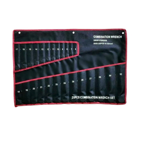 Roll Up Wrench Storage Tool Bag, Heavy Fabric 25 Slots Portable Mechanic Socket Holder Pouch