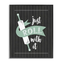 Roll With It Black & Green Black Framed Giclee Art, design by Lettered and Lined