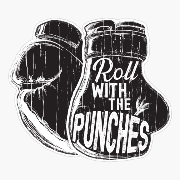 Roll With The Punches Boxing Legend Boxer Gift Er, Phone Decal Water Bottle Stickers Car Decals, Funny Birthday Gift