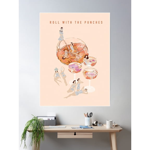Roll With The Punches Poster Wall Art, Modern Wall Decor For Living Room Bedroom, 24x36 UNFRAMED
