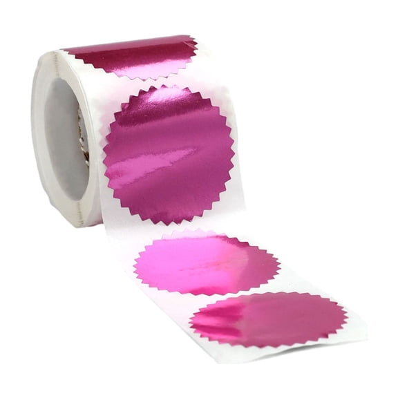 Roll of 100/250PCS 45mm Golden Silver Redness Certificate Round Gear Labels for Embossing, Award & Reward