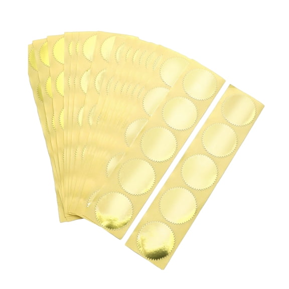 Roll of 100/250PCS 45mm Golden Silver Redness Certificate Round Gear Labels for Embossing, Award & Reward