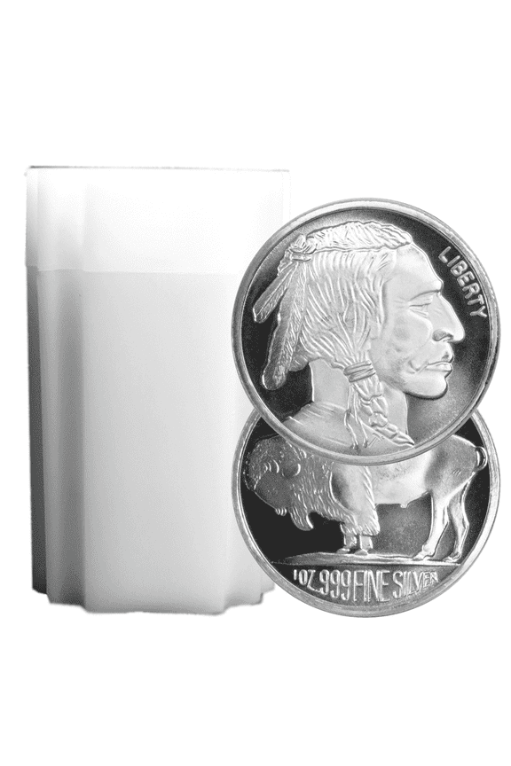 Roll of 20 - 1 Troy oz Buffalo .999 Fine Silver Round Full Roll