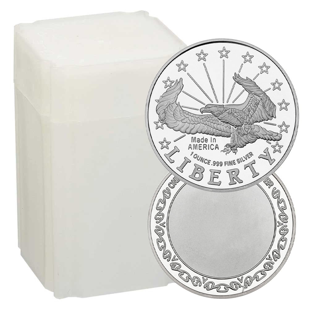 SILVERTOWNE MINT Roll of 20 - 1 Troy oz Liberty Eagle .999 Fine Silver Round