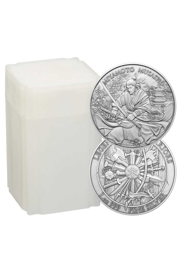 Roll of 20 - 1 Troy oz Miyamoto Musashi Design .999 Fine Silver Round