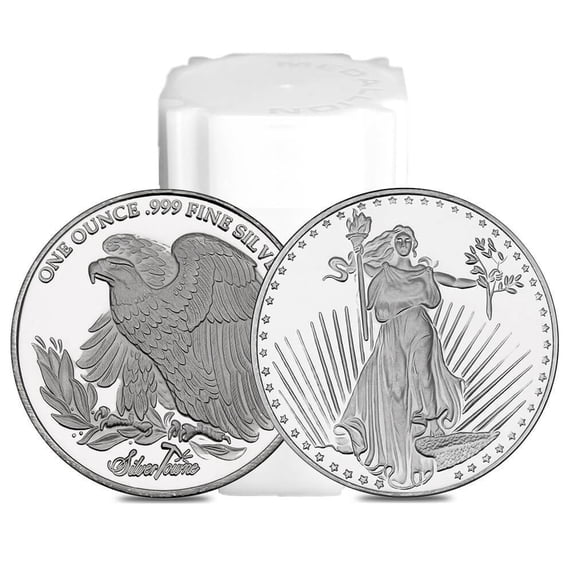 Roll of 20 - 1 oz SilverTowne Saint-Gaudens Silver Round .999 Silver