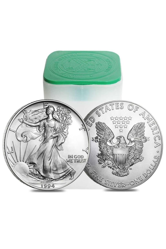 Roll of 20 - 1994 1 oz Silver American Eagle $1 Coin BU