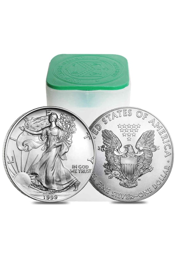 Roll of 20 - 1999 1 oz Silver American Eagle $1 Coin BU