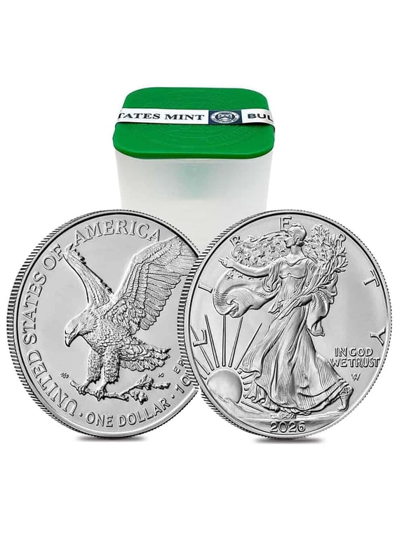 Roll of 20 - 2026 1 oz Silver American Eagle $1 Coin BU