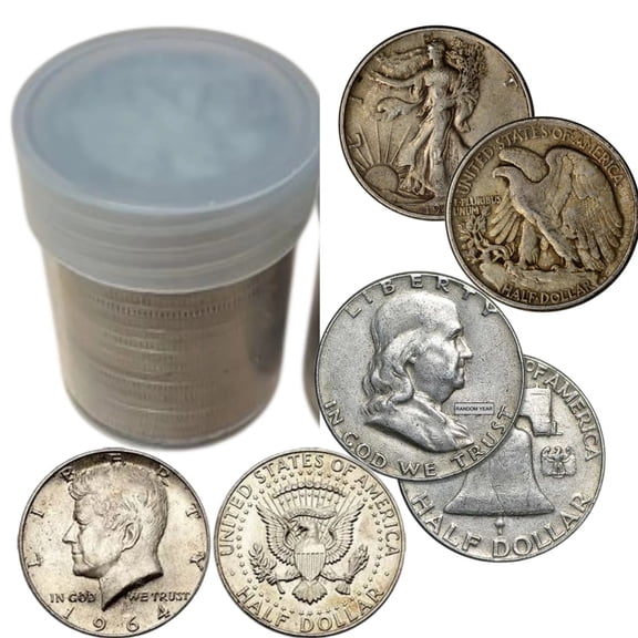 Roll of 20 - 90% Silver Half Dollar $10 Face Value