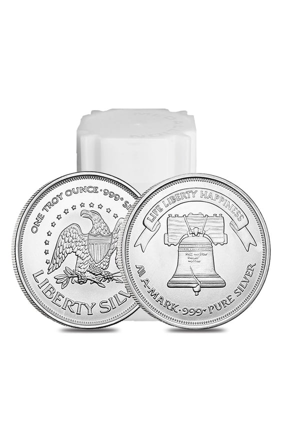 Roll of 20 - A-Mark 1 oz Silver Round .999 Fine (Lot,Tube of 20)