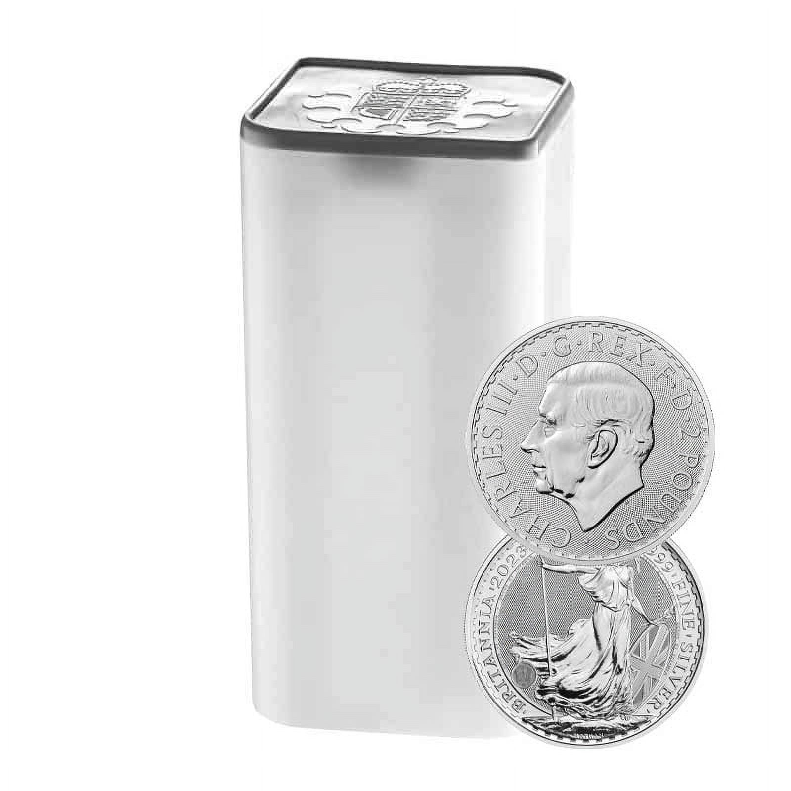 BRITISH ROYAL MINT Roll of 25 - 2023 U.K. 2 Pound Silver King Charles Britannia .999 1 oz BU