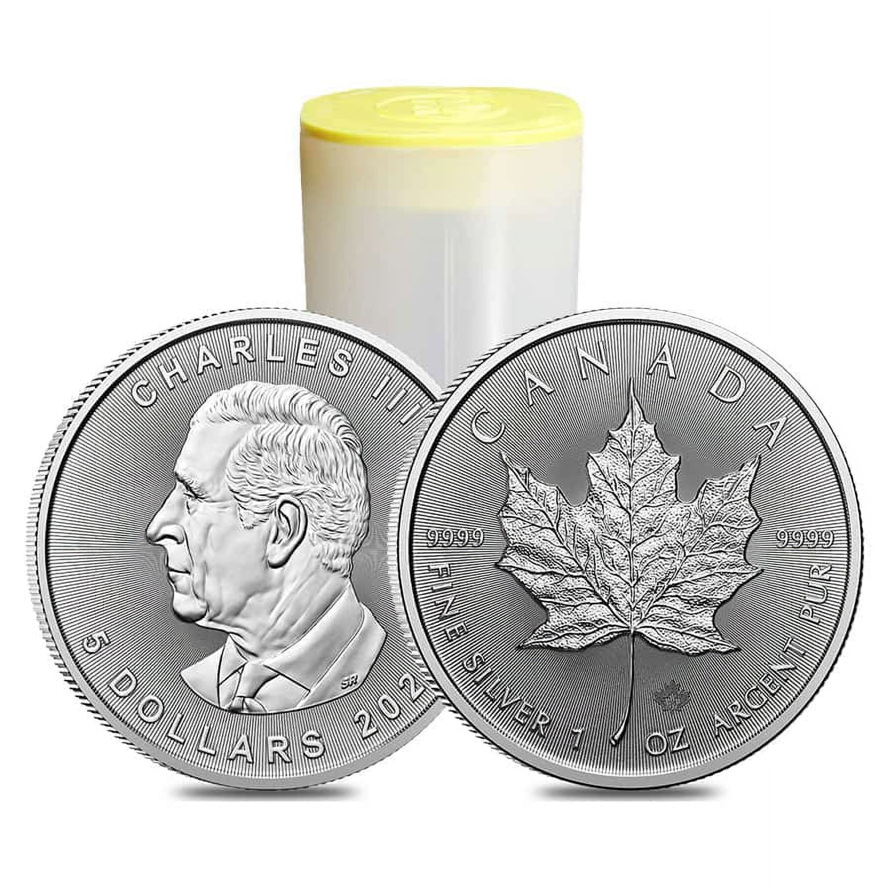 ROYAL CANADIAN MINT Roll of 25 - 2025 1 oz Canadian Silver Maple Leaf Coin BU