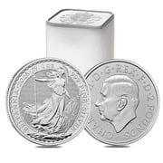 Roll of 25 - 2026 Great Britain 1 oz Silver Britannia Coin BU