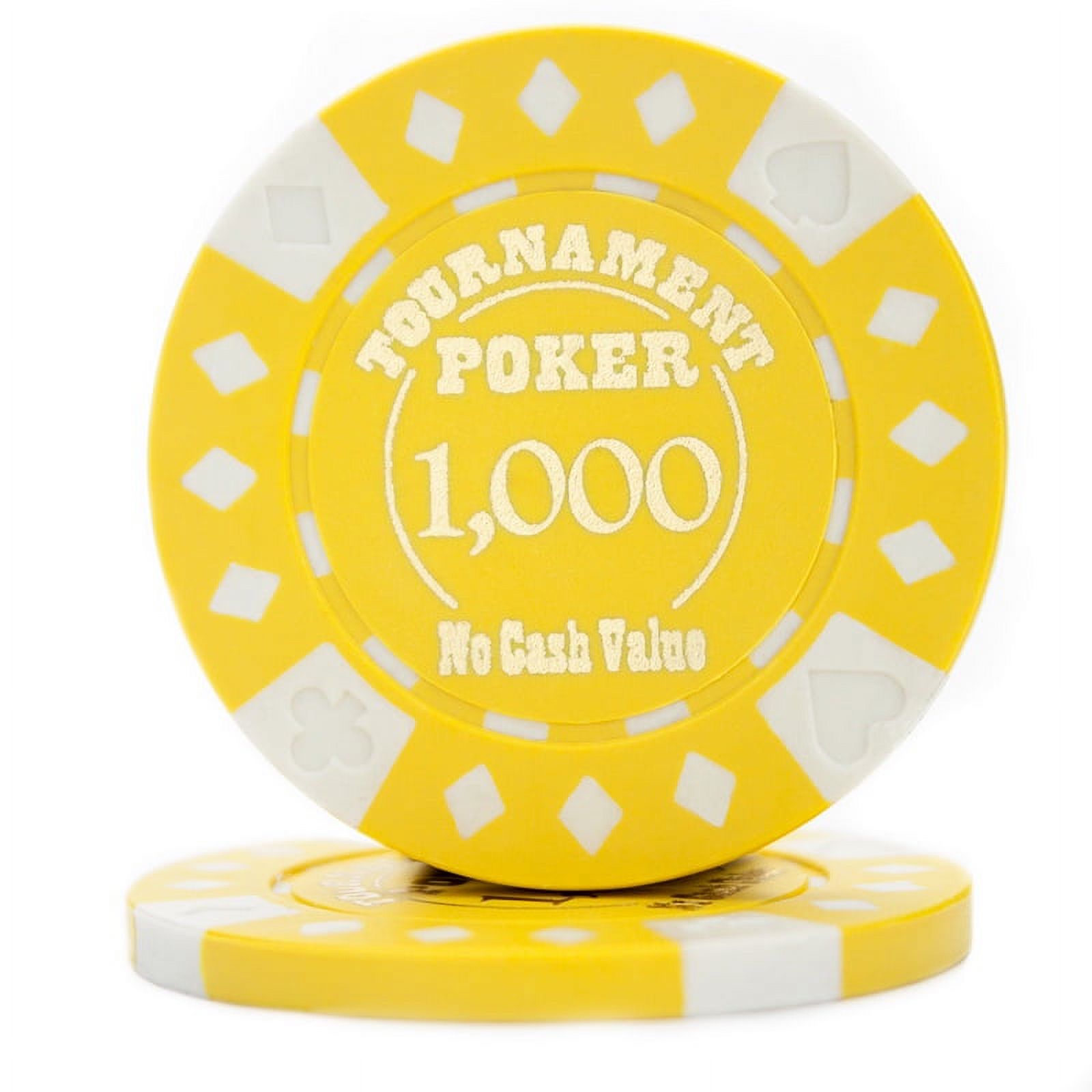 "Roll of 25 Yellow Tournament Hot Stamp Poker Chips 12.5g