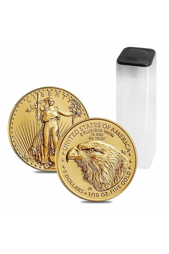 Roll of 50 - 2026 1/10 oz Gold American Eagle $5 Coin BU