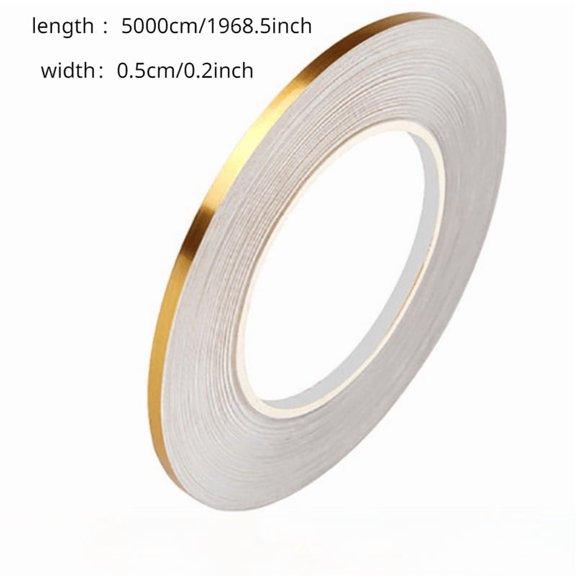 Roll of Brushed Golden/Silver Floor Edge Seam Wall Decal, Wall Seam Ceiling Home Decor, Self-Adhesive Tile Tape, 1968.5 in