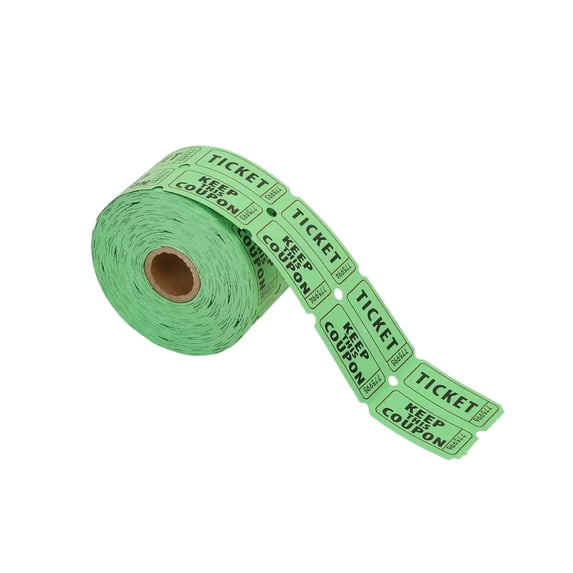 Roll of Consecutively Numbered Double Stub Raffle Tickets Admit One Event Entry Carnival Ticket Roll for Event Organization