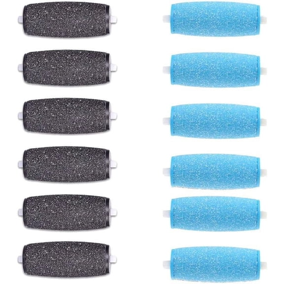 Roll over image to zoom in 6 Extra Coarse & 6 Regular Coarse Replacement Roller Refill Heads Compatible with Amope Pedi Refills Electronic Foot File