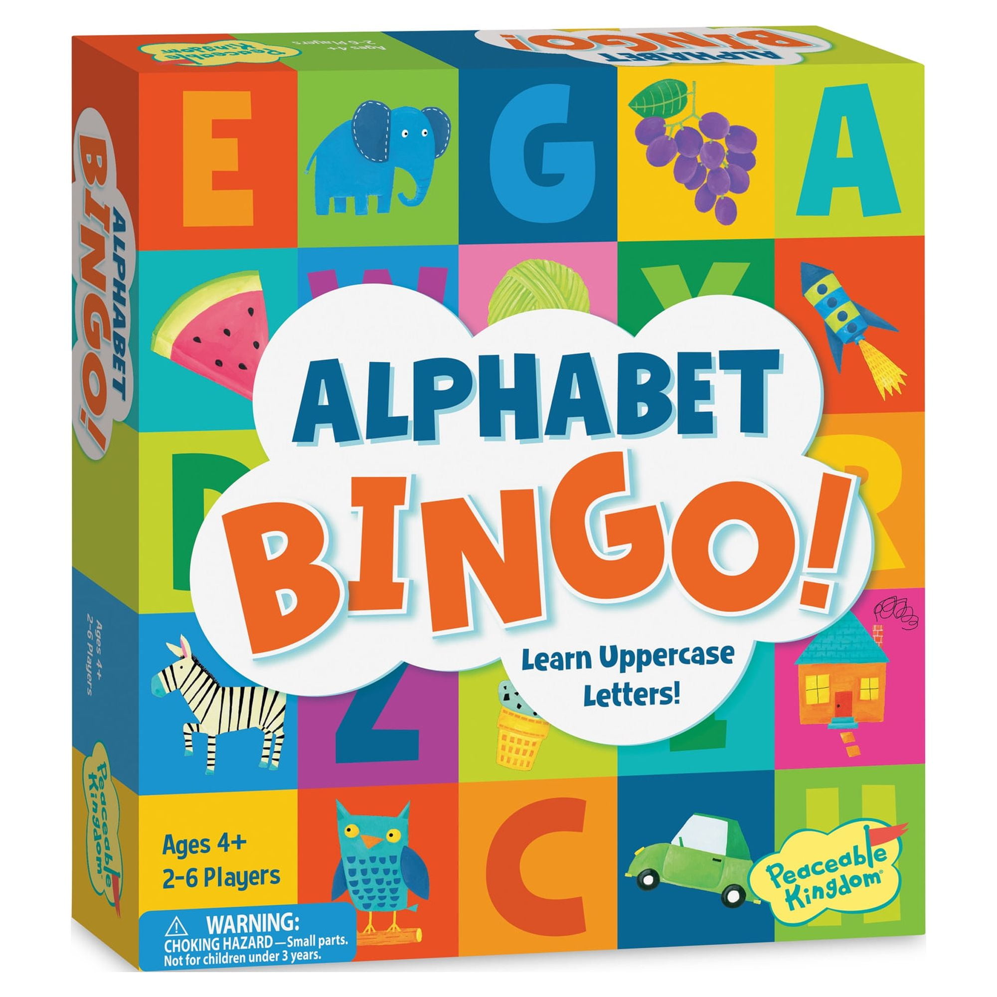 MINDWARE Roll over image to zoom in Peaceable Kingdom Alphabet Bingo! Letter Learning Educational Board Game for 2 to 6 Kids Ages 4+