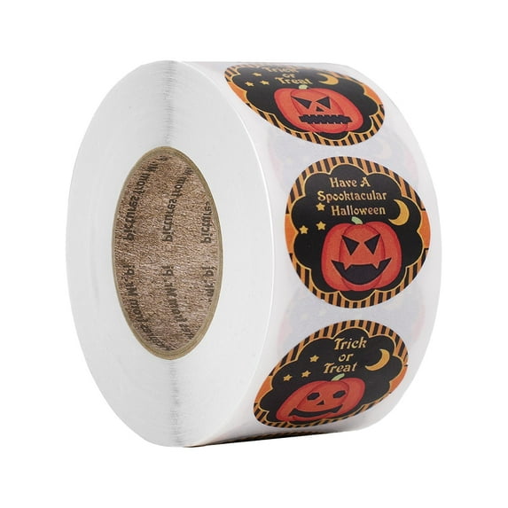 Roll stickers, Halloween pumpkin labels, sticker labels, holiday decorations