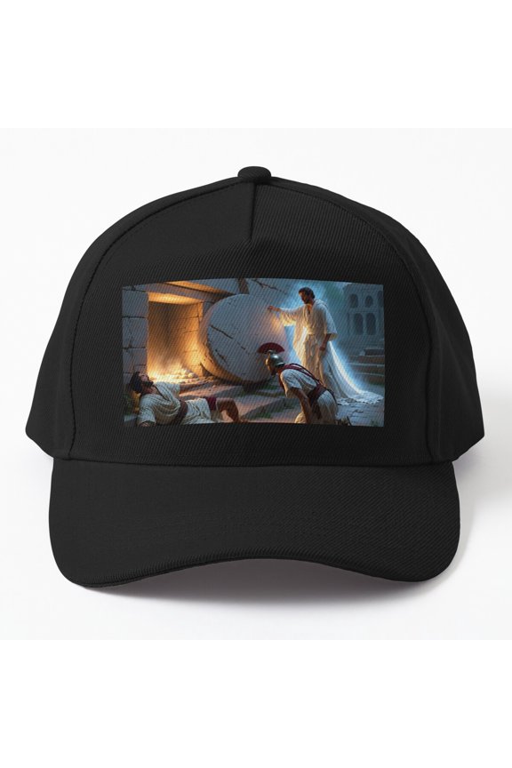 Roll the Stone Away Baseball Cap, Christian Resurrection Statement Graphic Design, Classic Hat