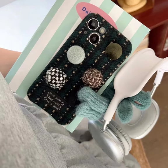 Retro Plaid Button Phone Case