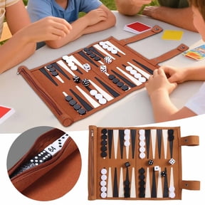 Roll-up Portable Suede Backgammon Game Set, Foldable Travel Backgammon Games, Portable Lightweight Backgammon Game