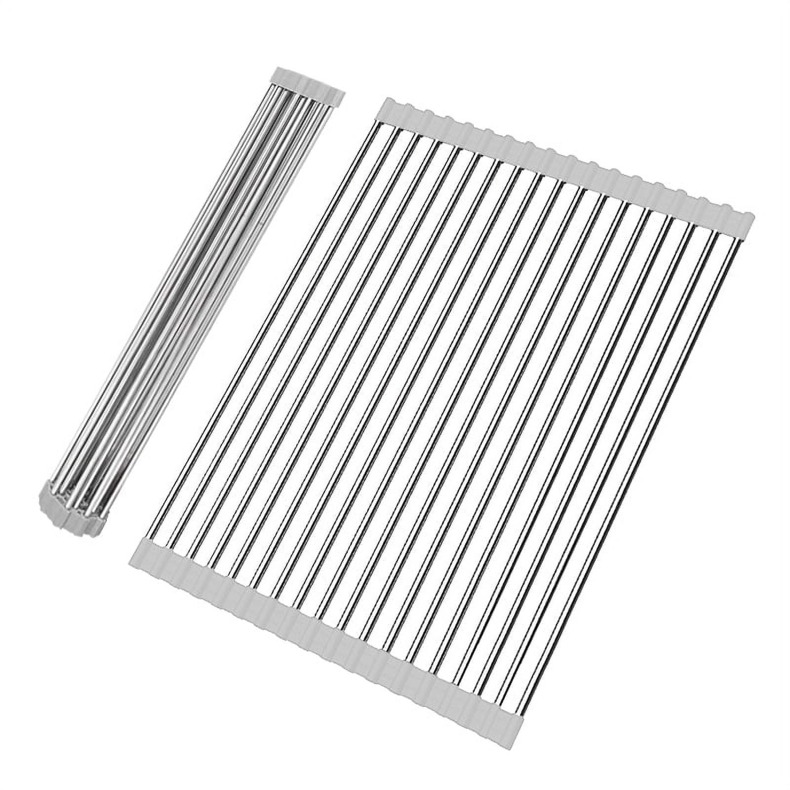 WENKO Corner Dish Rack, Dimensions (W x H x D): 14.76 x 4.13 x 14.76 in,  Silver matt
