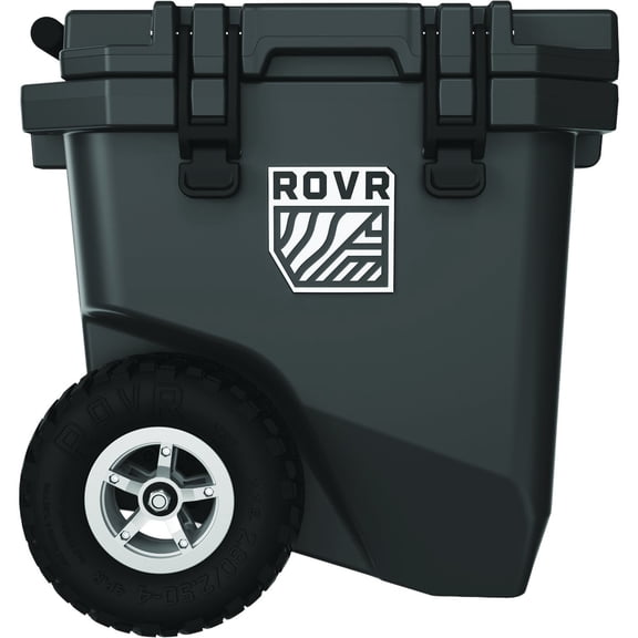 RollR 30 Quart Wheeled Hard Cooler with Tow Handle Rugged Insulated Cooler Box for Camping, Beach, Tailgating, and Outdoor Adventures (Granite)
